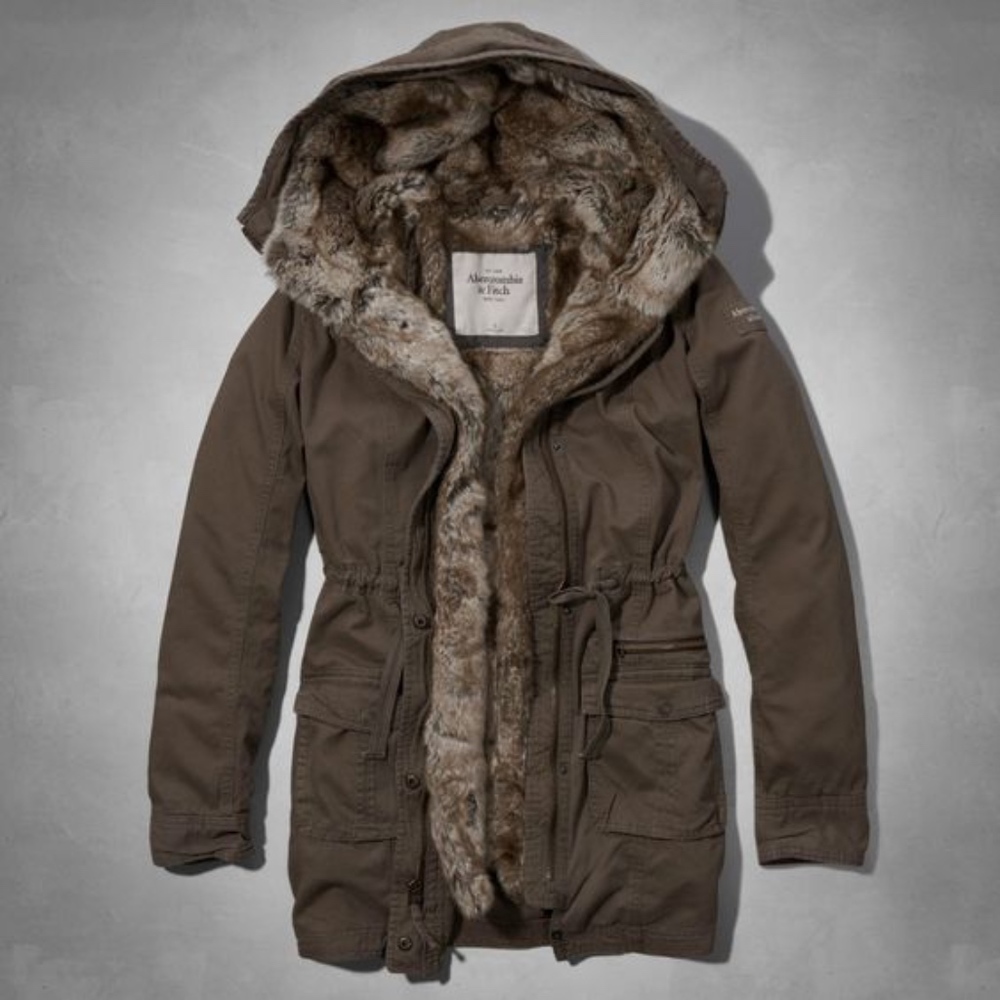 New A&F 3-1 Faux Fur Parka